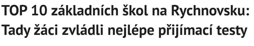 Foto k Napsali o n�s... TOP 10 z�kladn�ch �kol na Rychnovsku